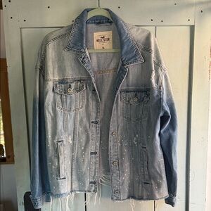 Hollister Distressed Light Blue Denim Jacket